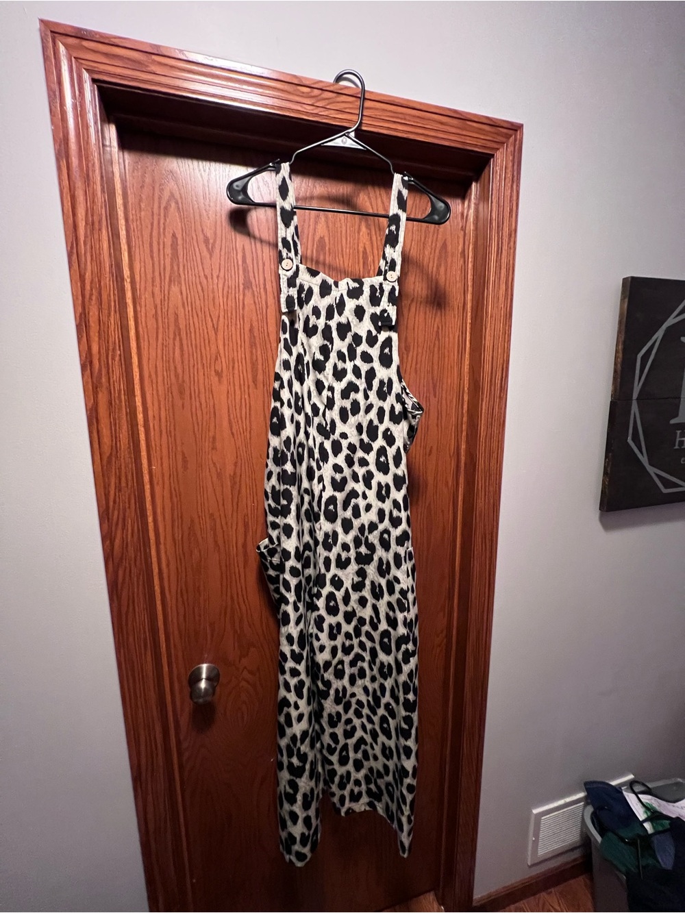SHEIN Black & Cream Leopard Print Jumpsuit